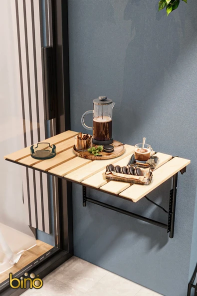 Bino Balkon Bahçe Masası Mutfak Masası Katlanır Duvar Masası Piknik Kamp Masası Dekoratif Şık Ayarlı Masa ürün görseli 1