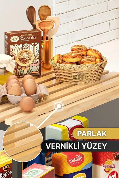 Bino Çok Amaçlı Dolap Mutfak Bangosu Mikrodalga Fırın Rafı Sofra Servis Sunum Düzenleyici Organizer 3 KAT - 3