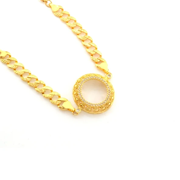 Çeyrek Altın Çerçeve Bileklik Çelik Altın Kaplama İşlemeli Figaro Model BLK-1114 ürün görseli