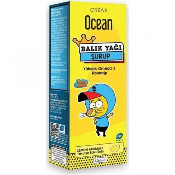 Orzax Ocean Balık Yağı Şurup Limon Aromalı 150ml