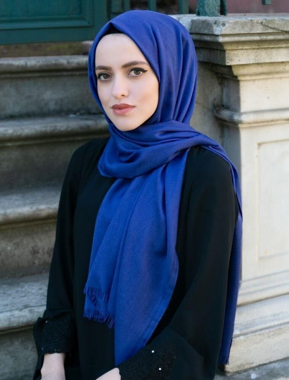 Hediyelik Şal - İnci Tesbih - Kişiye Özel Pleksi - Kurdela İle Süslenmiş - Lacivert - 5
