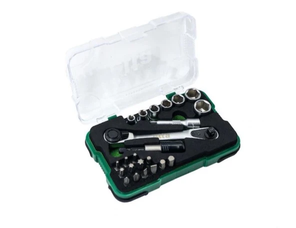 ELTA 1/4" Altıköşe Cırcırlı Lokma Anahtar Ve Bits Uç Seti 23 Parça
