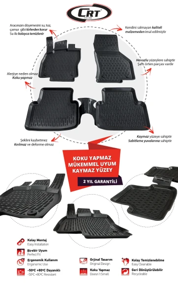 Seat Ateca 2017 ve Sonrası 3d Havuzlu Araca Özel Paspas Takımı - 5