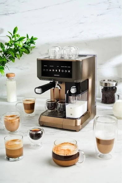 MyCaffe Barista S10 Entegre Süt Hazneli Otomatik Espresso Latte Cappuccino Mak. Walnut Brown