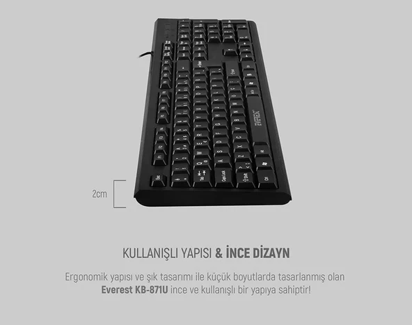 NetDünya Everest Kb-871U Q Usb Siyah Standart Klavye - 6
