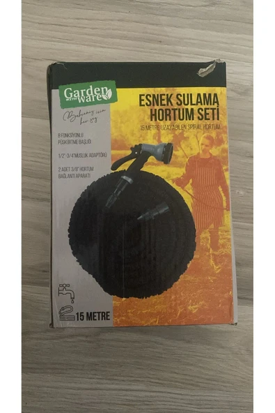 Garden Ware 15 Metre Uzayabilen Spiral  Esnek Bahçe Çim Sulama Hortum Seti