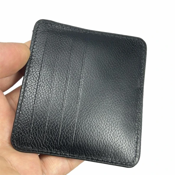 Hakiki Deri 8 Gözlü Kartlık Guti Siyah - Resim 3