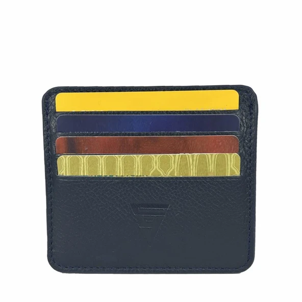 Hakiki Deri 8 Gözlü Kartlık Koyu Lacivert ürün görseli 1