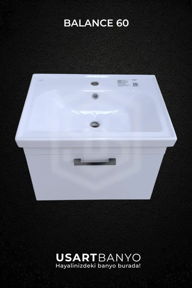 Balance 60 cm Beyaz Banyo Dolabı, Oktagon Günışığı Led Ayna 80x45 - 5