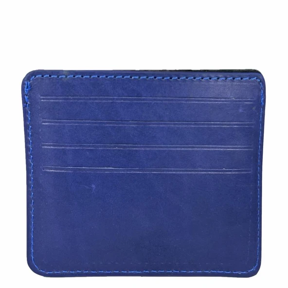 Hakiki Deri 8 Gözlü Kartlık Lacivert - Resim 3