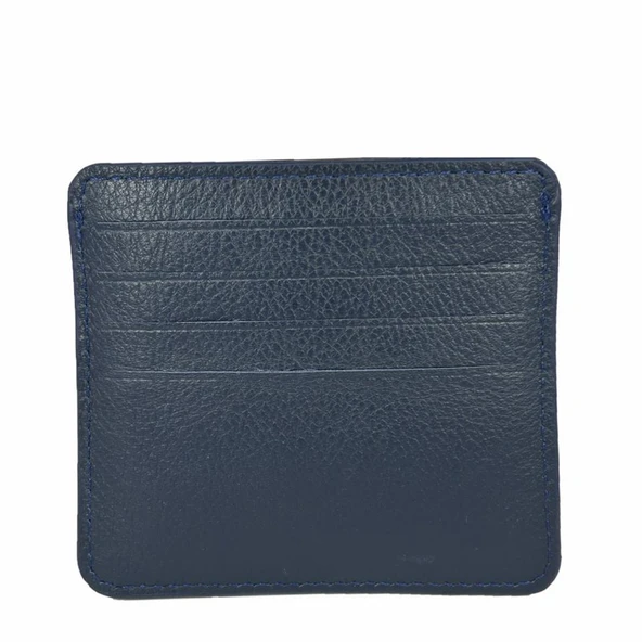 Hakiki Deri 8 Gözlü Kartlık Koyu Lacivert - Resim 4