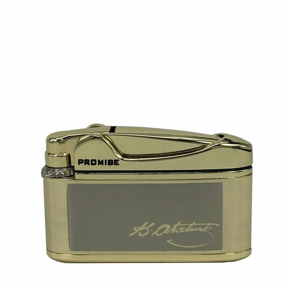 Atatürk Imzalı Gazlı Çakmak Altın Renk ürün görseli 1