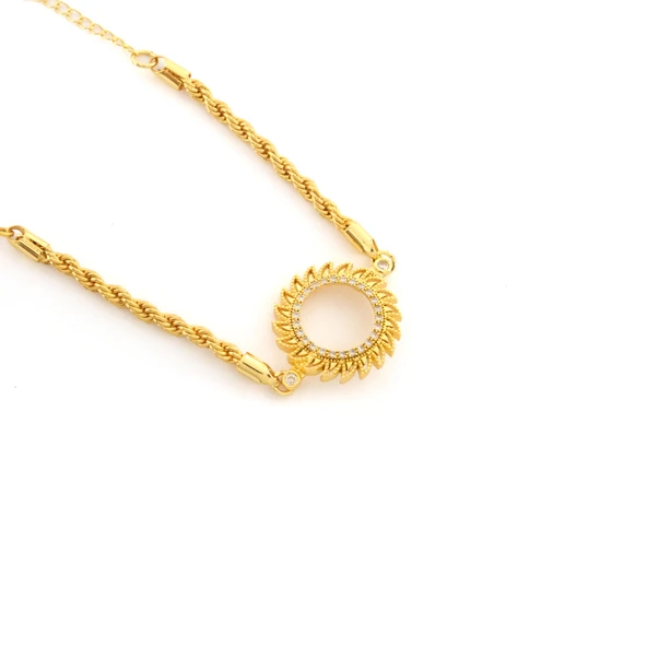 Çeyrek Altın Çerçeve Bileklik Çelik Altın Kaplama Burgu Model BLK-1087 ürün görseli 1