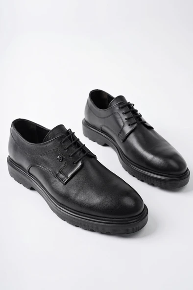 Muggo ROBERT Garantili Hakiki Deri Bağcıklı Klasik Günlük Ortopedik Erkek Ayakkabı - 3