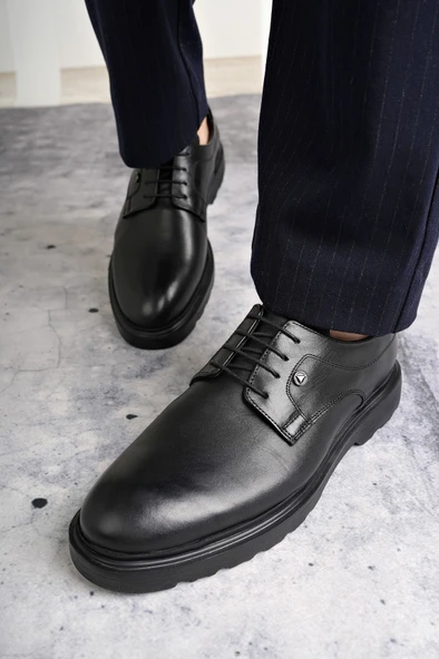 Muggo ROBERT Garantili Hakiki Deri Bağcıklı Klasik Günlük Ortopedik Erkek Ayakkabı - 7