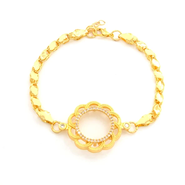 Çeyrek Altın Çerçeve Bileklik Çelik Altın Kaplama Çiçek Arpa Model BLK-1113 ürün görseli