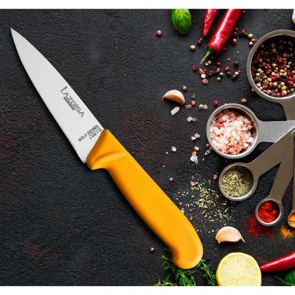 LAZBİSA Mutfak Bıçak Seti Şef Bıçak Gold Serisi No: 1