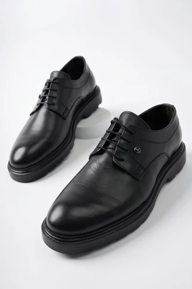 Muggo ROBERT Garantili Hakiki Deri Bağcıklı Klasik Günlük Ortopedik Erkek Ayakkabı - 2