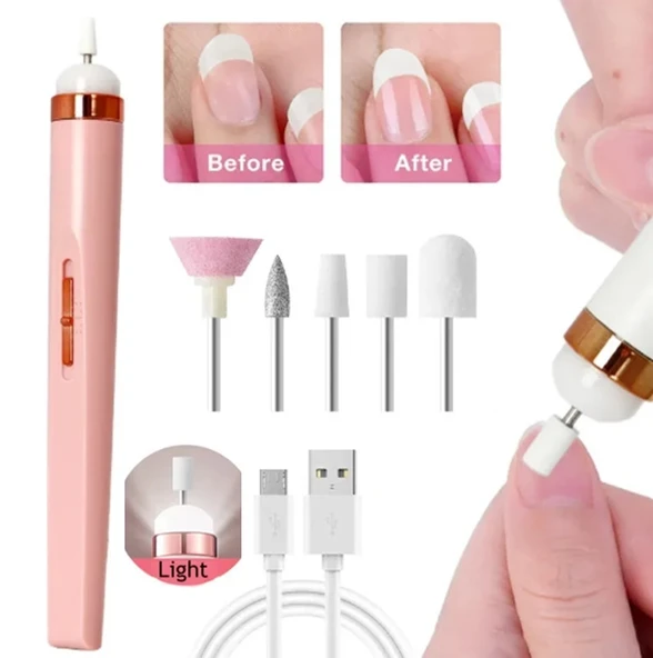 5in1 Manikür & Pedikür Set Pembe - Şarjlı - 4