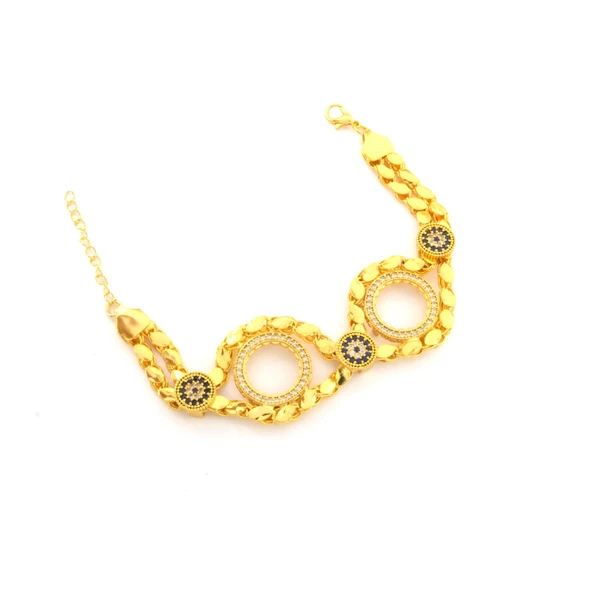 İki Çeyrekli Çerçeve Bileklik Çelik Altın Kaplama BLK-1071 ürün görseli