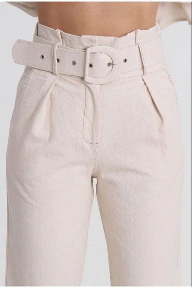 Kemerli Boyfriend Kot Pantolon - 3