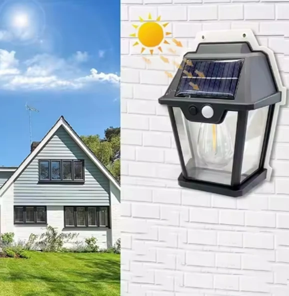 2 Adet 3 Modlu Hareket Sensörlü Güneş Enerjili Solar Lamba Fotoselli Solar Dış Mekan Bahçe Lambası - 7