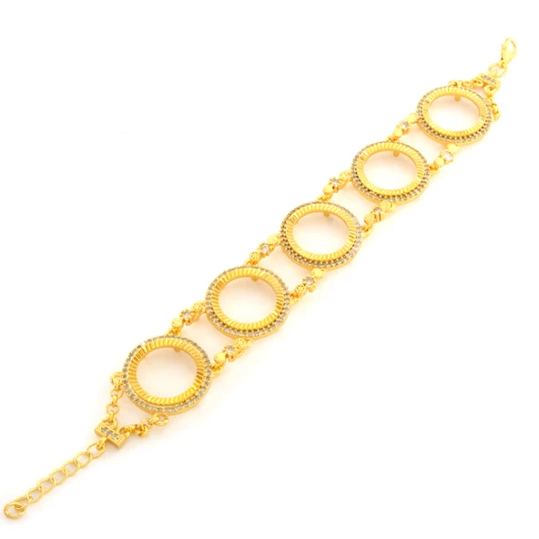 Beş Çeyrekli Çerçeve Bileklik Çelik Altın Kaplama BLK-1095 ürün görseli