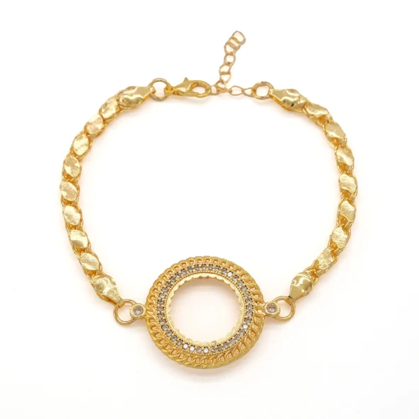 Çeyrek Altın Çerçeve Bileklik Çelik Altın Kaplama Arpa Model BLK-1099 ürün görseli 1