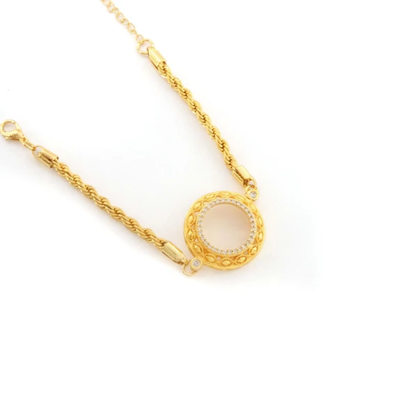 Çeyrek Altın Çerçeve Bileklik Çelik Altın Kaplama İşlemeli Burgu Model BLK-1075 ürün görseli