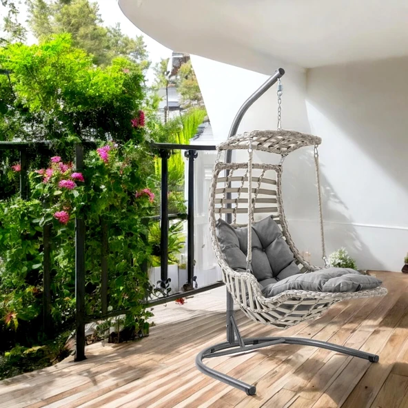 Capri Swing Alaçatı Plus Tekli Bahçe Salıncağı | Bahçe Salıncağı - 7