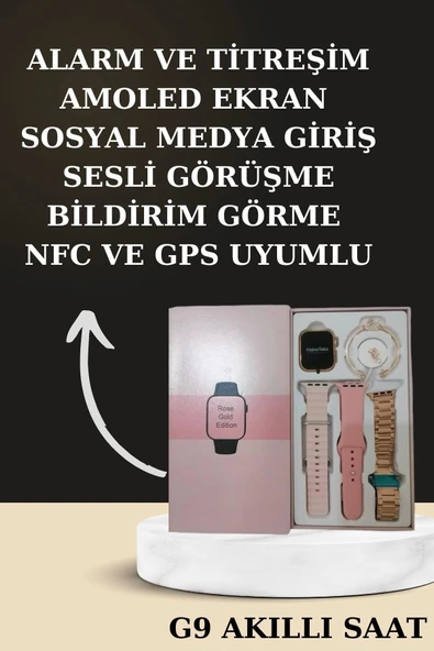Nabız Ölçer Hediye Bileklikli Akıllı Saat ve Dijital Göstergeli Bluetooth Kulaklık Çoklu Şarj Girişi - 3
