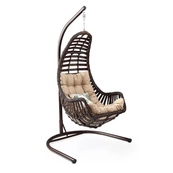 Capri Swing Datça Bahçe Salıncağı | Tek Kişilik | Rattan Salıncak - 5