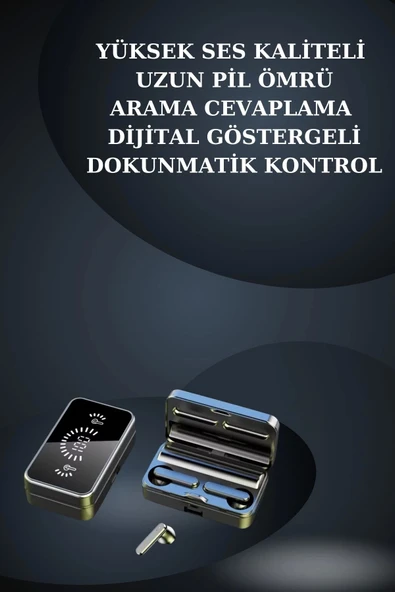 Bileklikli Amoled Ekran Akıllı Saat ve Dijital Göstergeli Kablosuz Bluetooth Kulaklık ANC/ ENC - 3