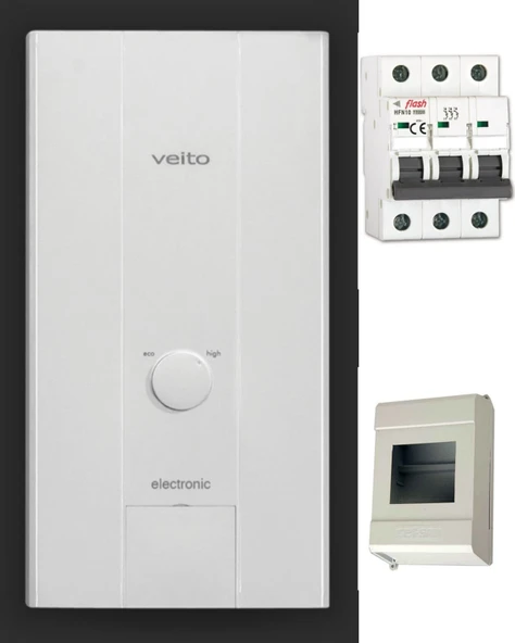 Blue E 380 volt 3 faz Ani Su Isıtıcı 24 Kw - Merkezi Sistem Sigorta ve kutusu dahil