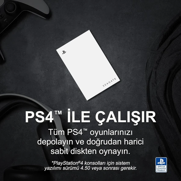 Seagate Game Drive PS4/PS5, 2 TB, Harici SSD - USB 3.0, Resmi Lisanslı, Mavi LED STLV2000201 - 3
