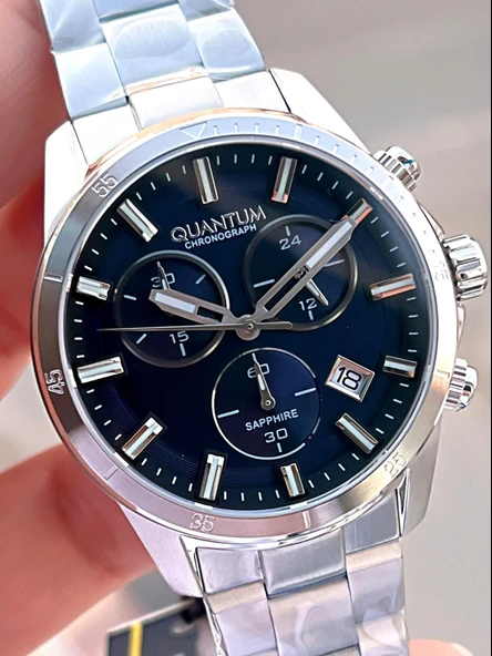 Quantum Sapphire Cam Çelik Kordon İç Kadran Fonksiyonları Aktif 10 Atm Erkek Kol Saati EPWG1159.390 - Resim 3