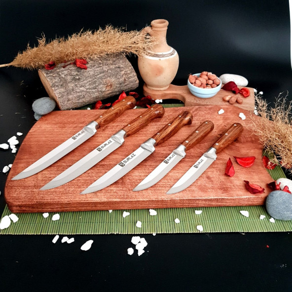 SürLaz El Yapımı 5 Parça Mutfak Bıçak Seti - 2