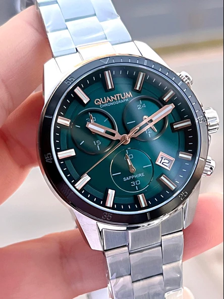 Quantum Sapphire Cam Çelik Kordon İç Kadran Fonksiyonları Aktif 10 Atm Erkek Kol Saati EPWG1159.570 - Resim 3