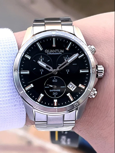 Quantum Sapphire Cam Çelik Kordon İç Kadran Fonksiyonları Aktif 10 Atm Erkek Kol Saati EPWG1159.350 - Resim 4