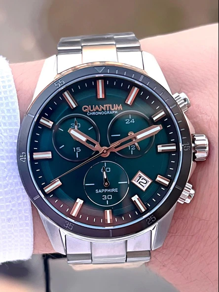 Quantum Sapphire Cam Çelik Kordon İç Kadran Fonksiyonları Aktif 10 Atm Erkek Kol Saati EPWG1159.570 - Resim 4