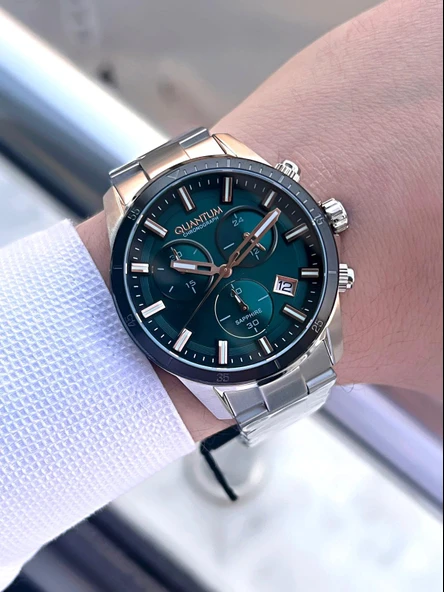 Quantum Sapphire Cam Çelik Kordon İç Kadran Fonksiyonları Aktif 10 Atm Erkek Kol Saati EPWG1159.570 - Resim 2