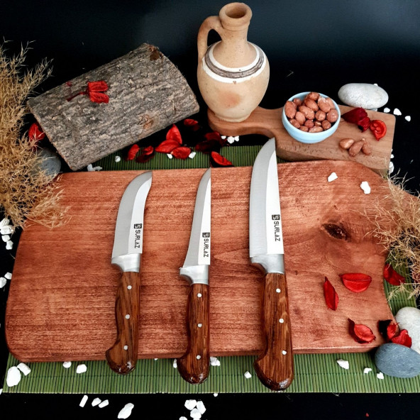SürLaz 3 Parça Et & Mutfak Bıçağı
