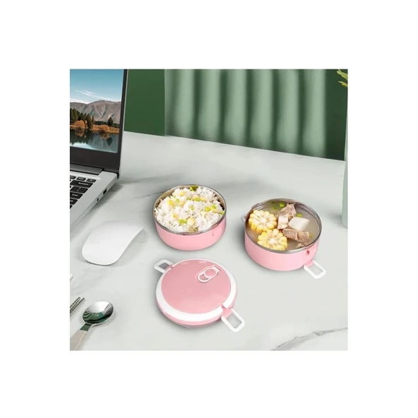Tohana İkili Yemek Taşıma Kabı 1,5 Litre Pembe ERL001 - 4
