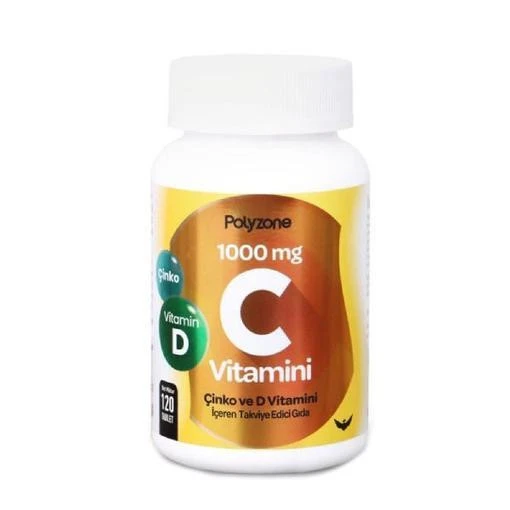 Polyzone C Vitamini Çinko ve D Vitamini 1000 mg 120 Tablet