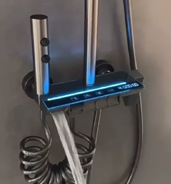 ANTRESİT DIJITAL EKRAN  PİYANO FONKSİYONEL AKILLI DUŞ SİSTEM BANYO BATARYA ROBOT YAĞMURLAM AMBİYANS - 4