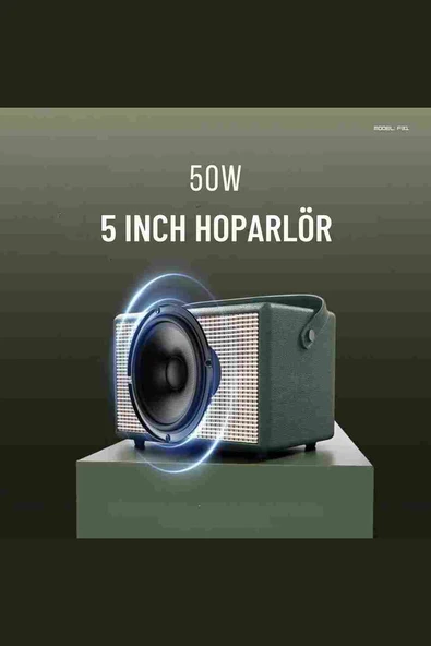 Qpen F31 50W Sürücülü 2 Adet Mikrofonlu BT 5.2 Kablosuz Hoparlör - Resim 3