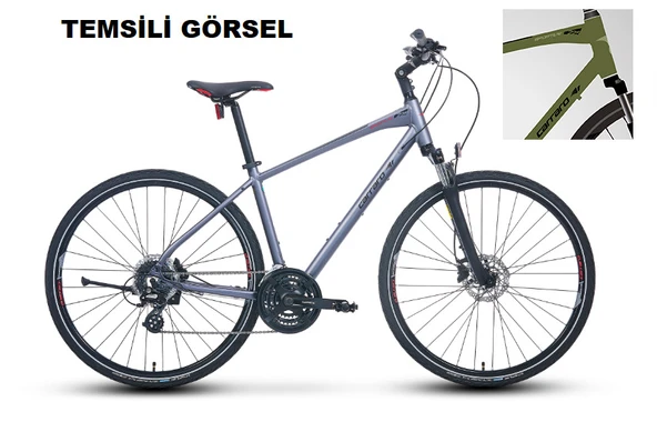 28J CARRARO SPORTIVE 225 ŞEHİR BİSİKLETİ - MAT HAKİ SİYAH - 51 KADRO