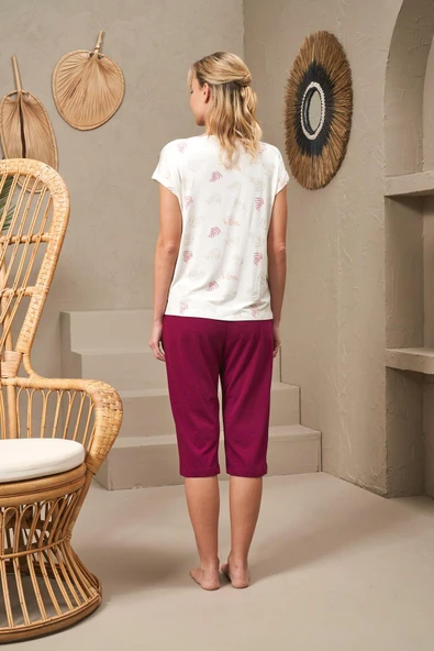 Pjs 25145 Kadın Kısa Kollu Kapri Pijama Takımı - 6