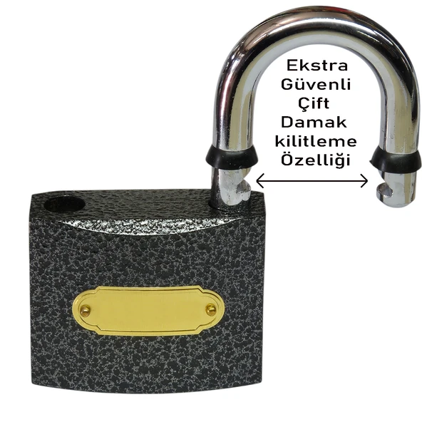 50 mm Asma Kilit Yağmur Contalı Ekstra Güvenli Çift Damak Kilitleme Özelliği Kapı Kilidi - 4