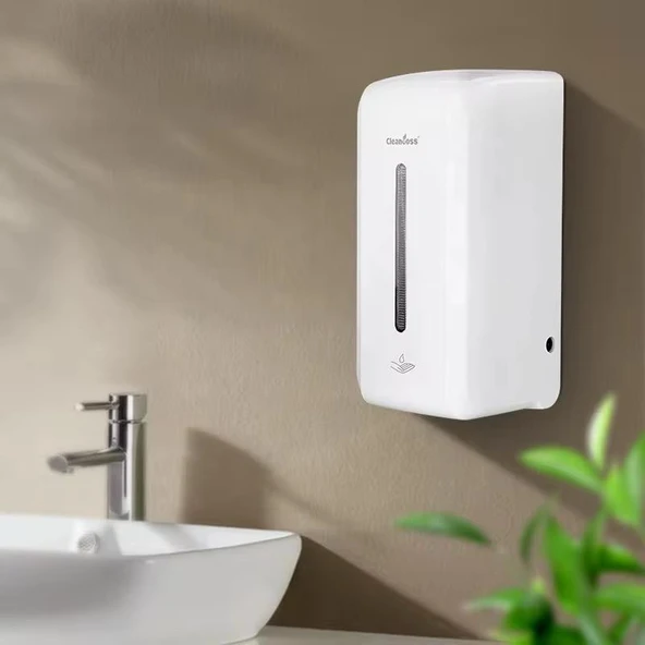 SENSÖRLÜ SIVI SABUNLUK OTOMATIK FOTOSELLI 1400 ML BÜYÜK BOY BEYAZ PRATIK ASKI APARATI PİLLİ - 2